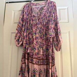 Umgee Floral Pink and Purple Dress